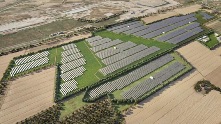 La zona interessata dal progetto con l’ipotesi di inserimento dei pannelli