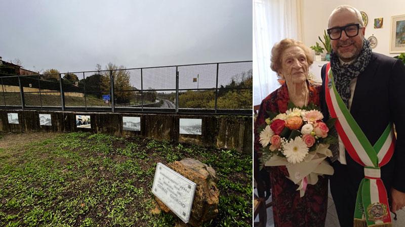 La targa per Giorgio Giorgi e Matilde col sindaco