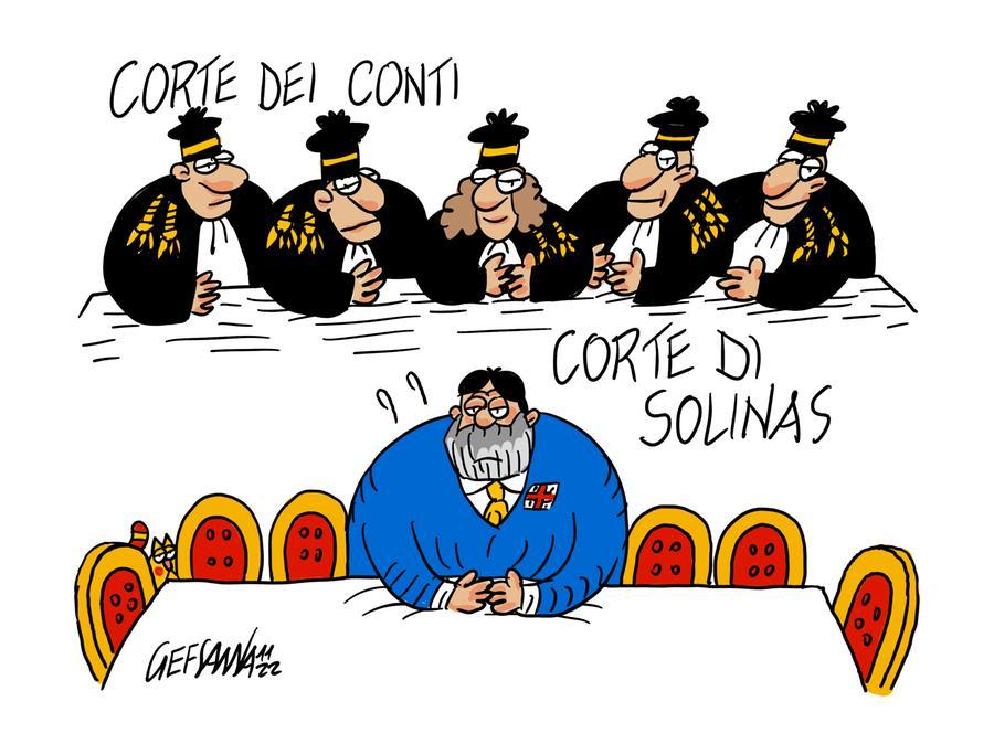La vignetta di Gef: dopo l’ok della Corte dei conti Solinas può pensare alla nuova Giunta