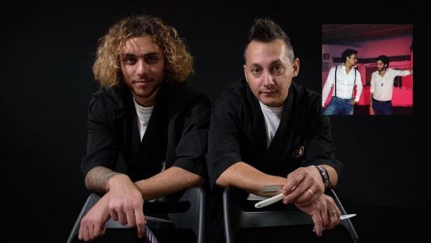 Nella foto grande, da sinistra, Federico Ledesma e Salvatore Francolino; nel riquadro Alessandro Ledesma e Marco Del Rosso in un momento felice insieme 