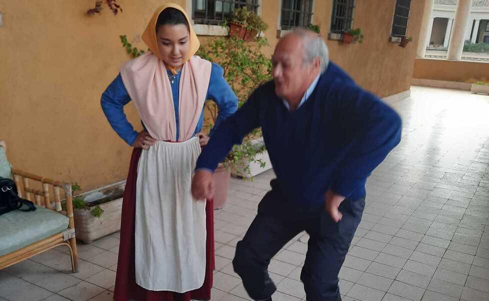 Miriam Mannu col presidente della Schola Occurrentes