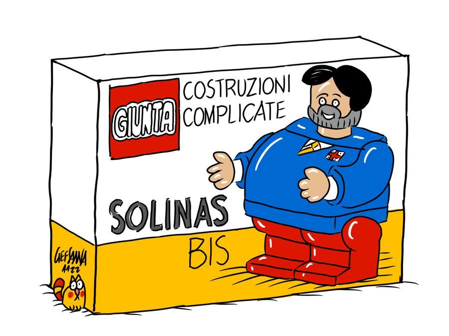La vignetta di Gef: giunta regionale, trattative nella notte per il Solinas bis