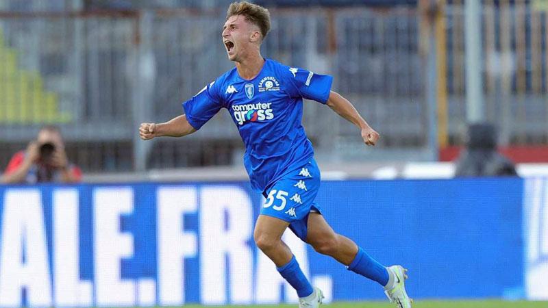L’esplosione di gioia di Baldanzi dopo un gol