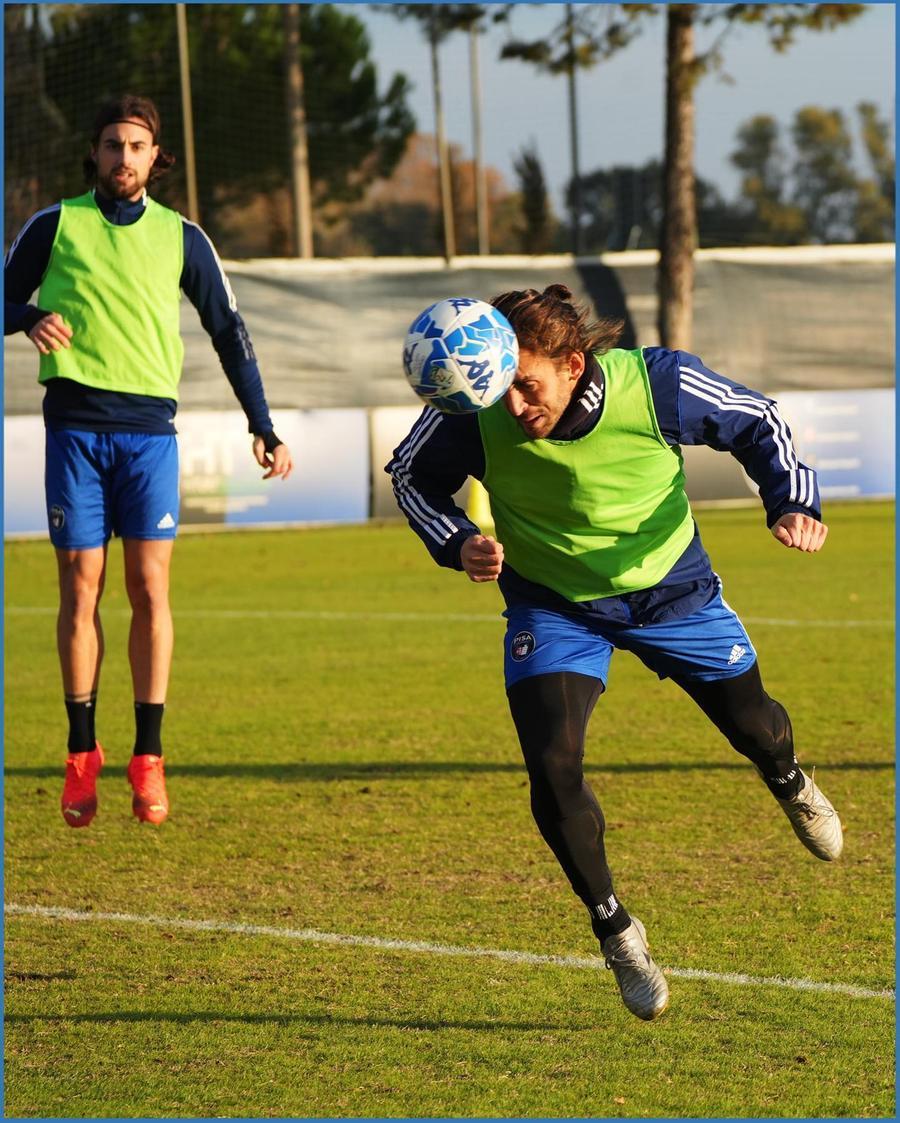 
	Gliozzi e Torregrossa durante l'allenamento a San Piero a Grado

