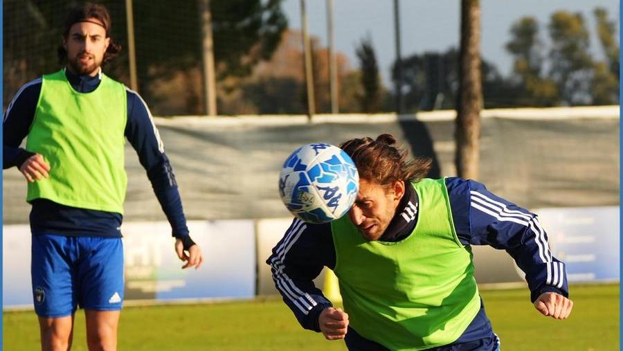 Gliozzi e Torregrossa durante l'allenamento a San Piero a Grado