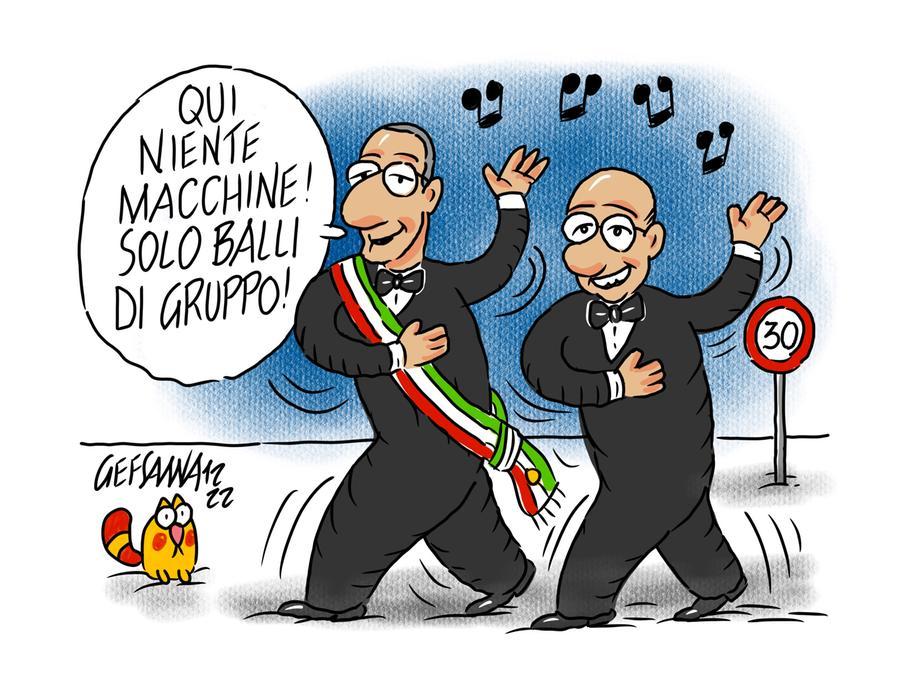 La vignetta di Gef: a Sassari entro Natale i primi lavori per due Zone 30