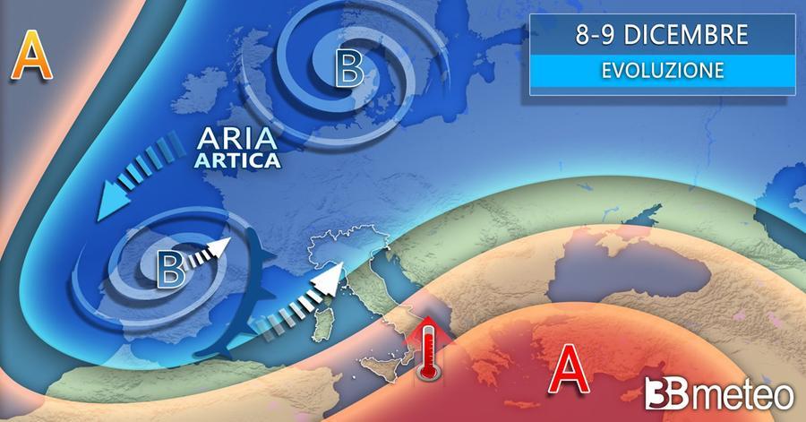 Meteo. “Ponte dell’Immacolata con il maltempo, altra pioggia e neve anche a quote basse”