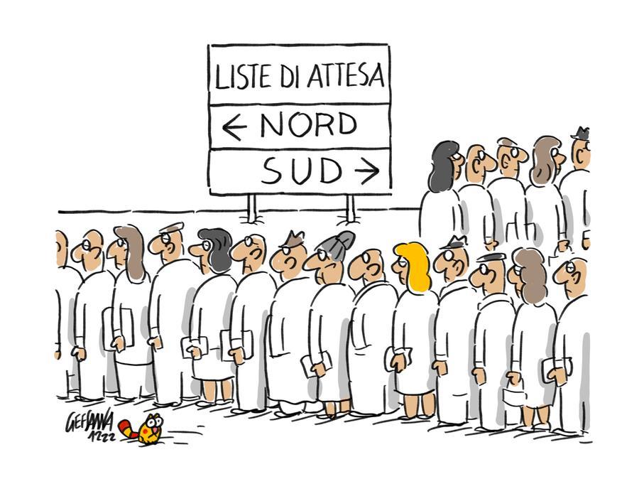 La vignetta di Gef: liste d’attesa, più fondi al sud dell’isola