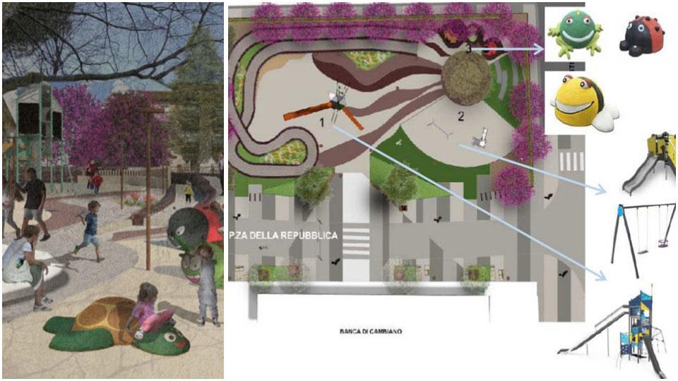 Il rendering del progetto del parco urbano di Scandicci