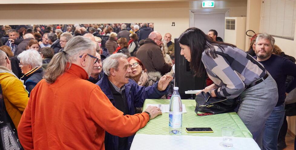 Un momento dell’assemblea sul gassificatore a Marcignana (foto Autovino)