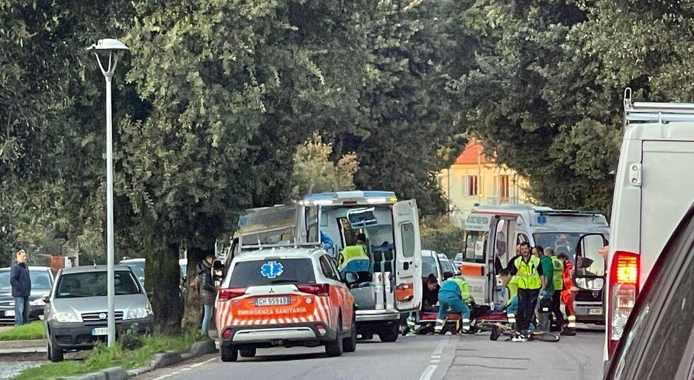 L’incidente di ieri pomeriggio in viale Arcadia (foto Nucci)