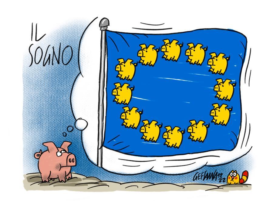 La vignetta di Gef: la peste suina non c’è più ma resta l’embargo europeo