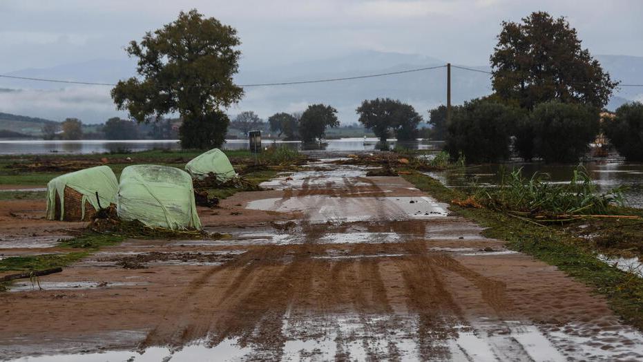 Un tratto di strada mercoledì mattina in località Bozzone (foto Agenzia Bf)