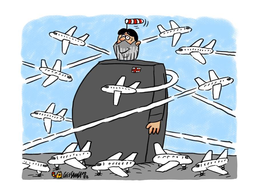 La vignetta di Gef: per le feste qualche aereo in più, ma pochi, per la Sardegna