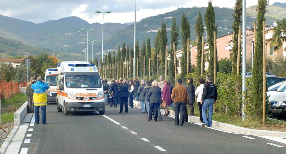 La variante di Gello il giorno della inaugurazione nel novembre del 2009 (foto Gori)