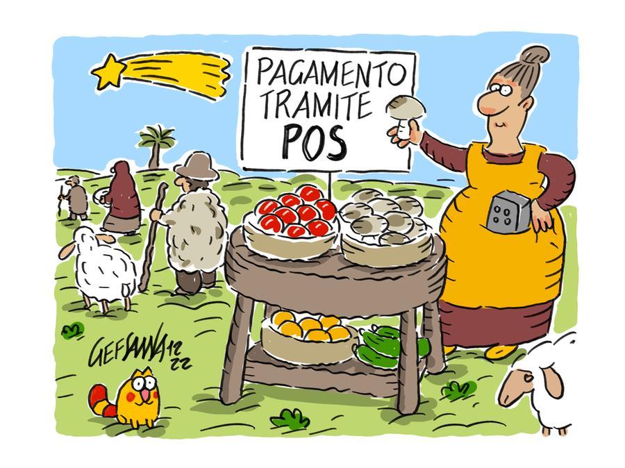 La vignetta di Gef: sempre più basso il numero dei bancomat nell’isola