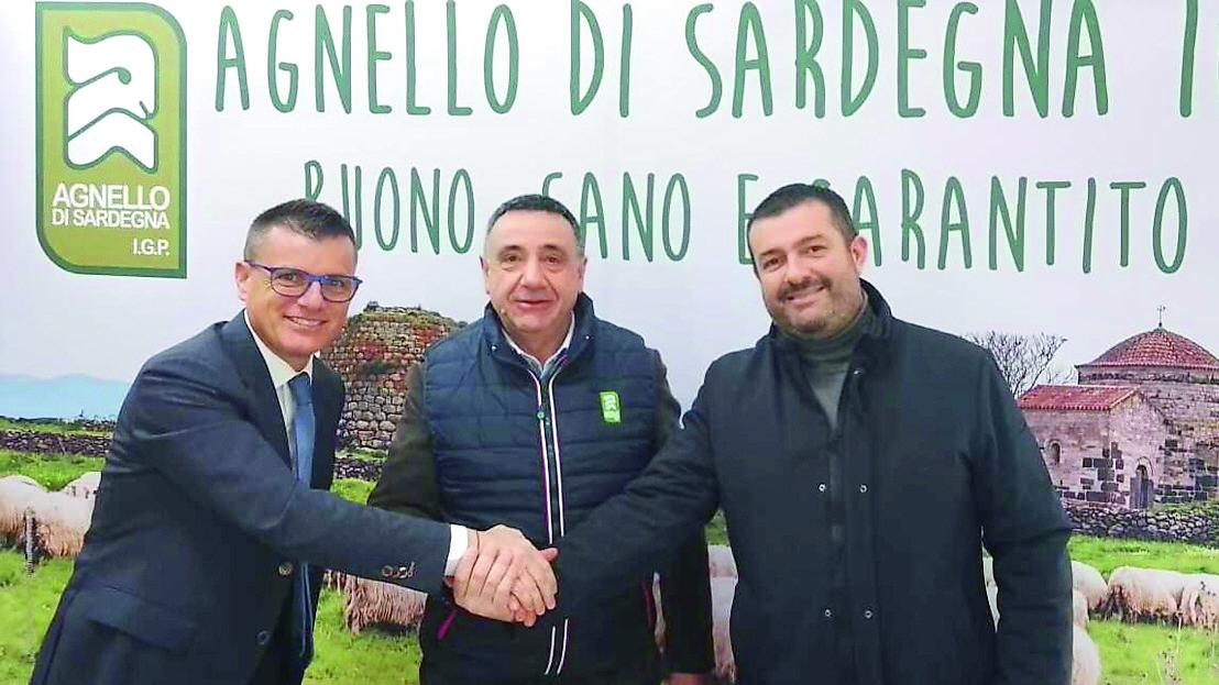 Da sinistra Stefano Ibba, Battista Cualbu e Luca Saba di Coldiretti