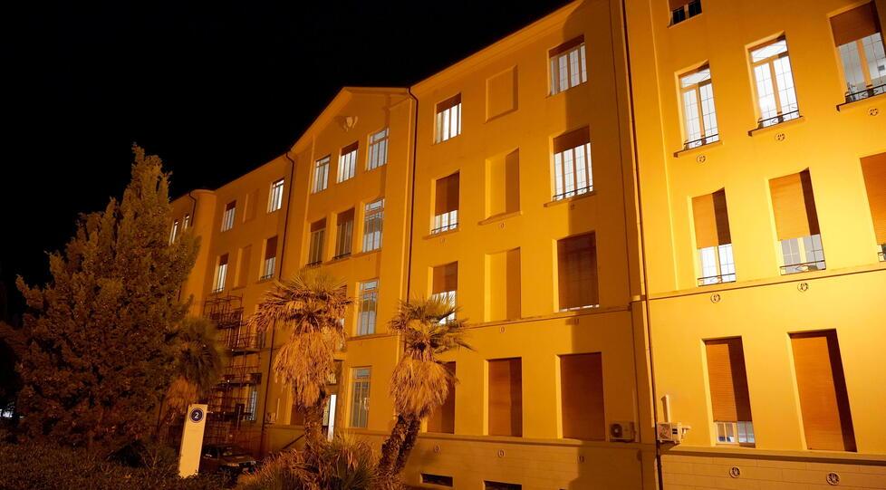 Il 2° padiglione che ospita Medicina e l’area Covid (Silvi)