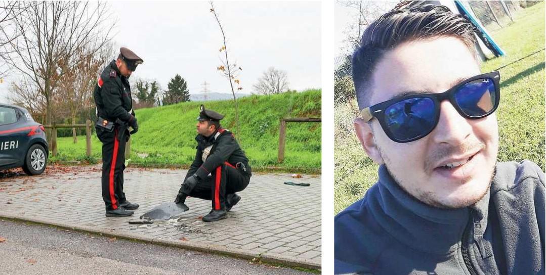I carabinieri sul luogo dell’agguato a Chiesina Uzzanese (foto Nucci), accanto Simone Matteoni