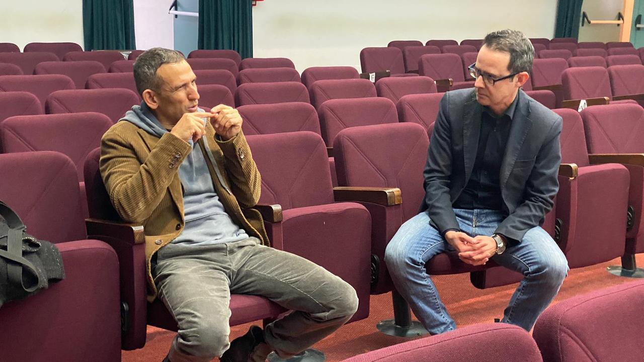 Frammartino e Stellino nell'auditorium Lilliu
