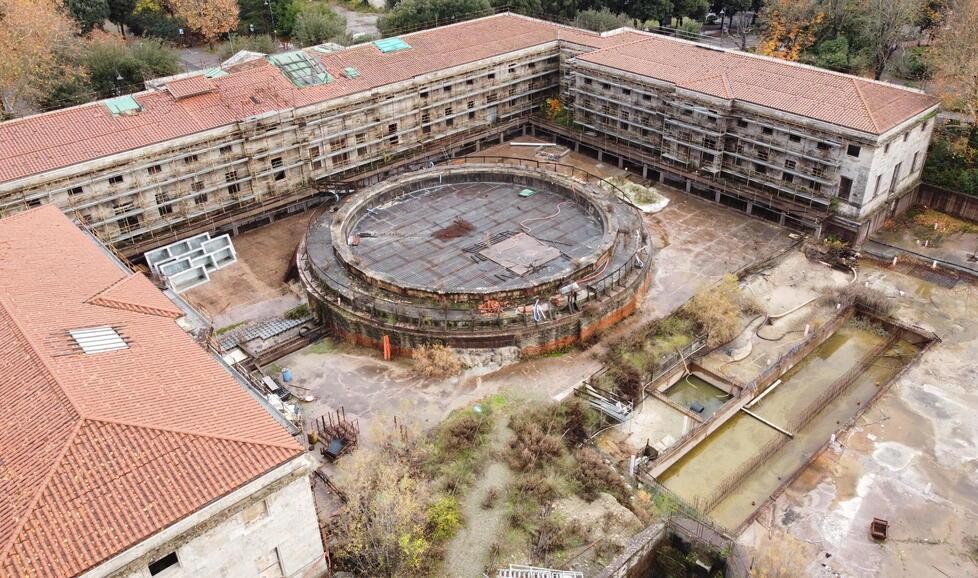 Una veduta dall’alto delle terme Leopoldine (foto Nucci)