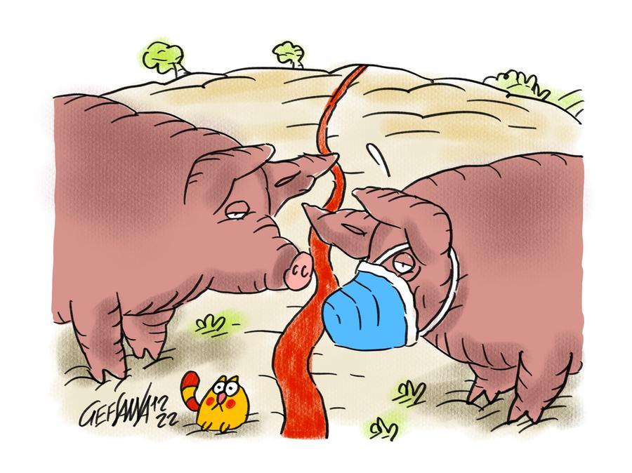 La vignetta di Gef: la mappa delle zone rosse tra Ogliastra e Barbagia