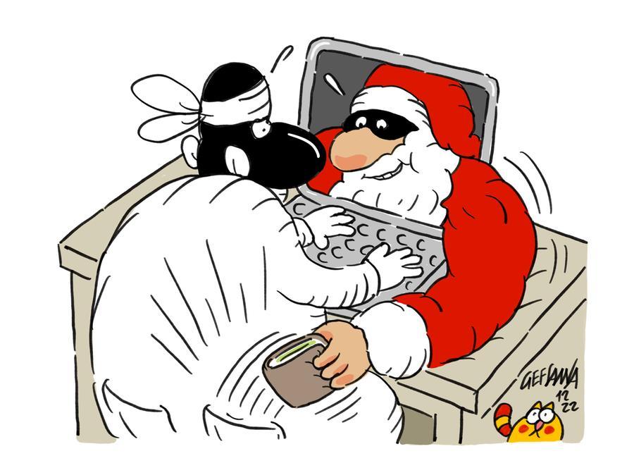 La vignetta di Gef: allarme truffe on line, 264 casi in Sardegna