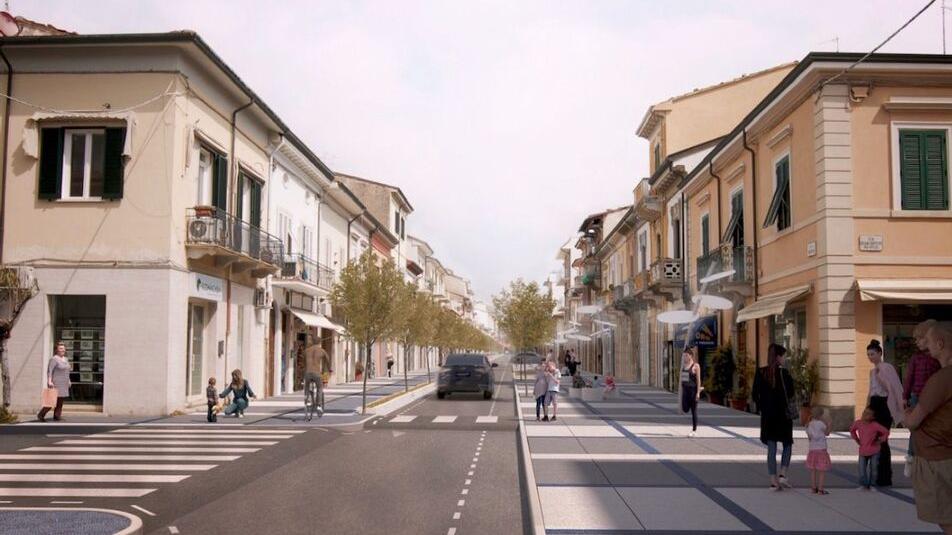 Le simulazioni al computer elaborate dai progettisti per via Mazzini