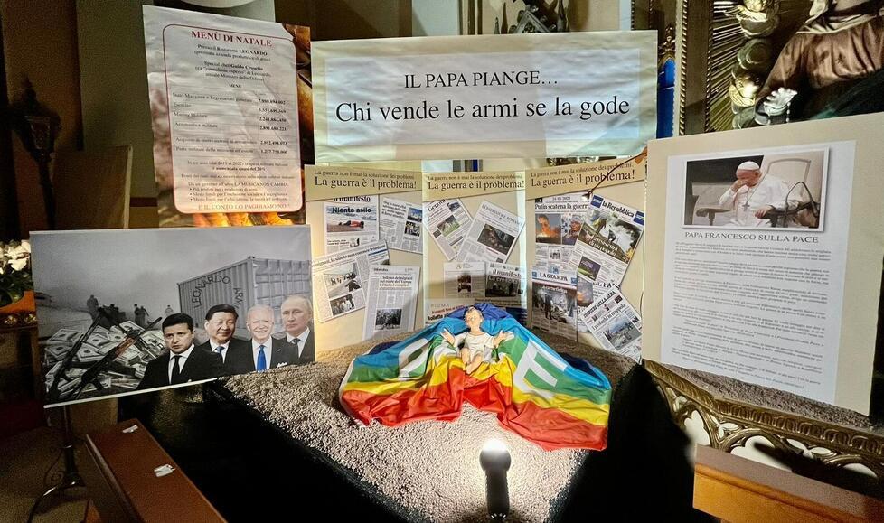Gesù in mezzo alla guerra, ecco il presepe-provocazione di don Armando Zappolini