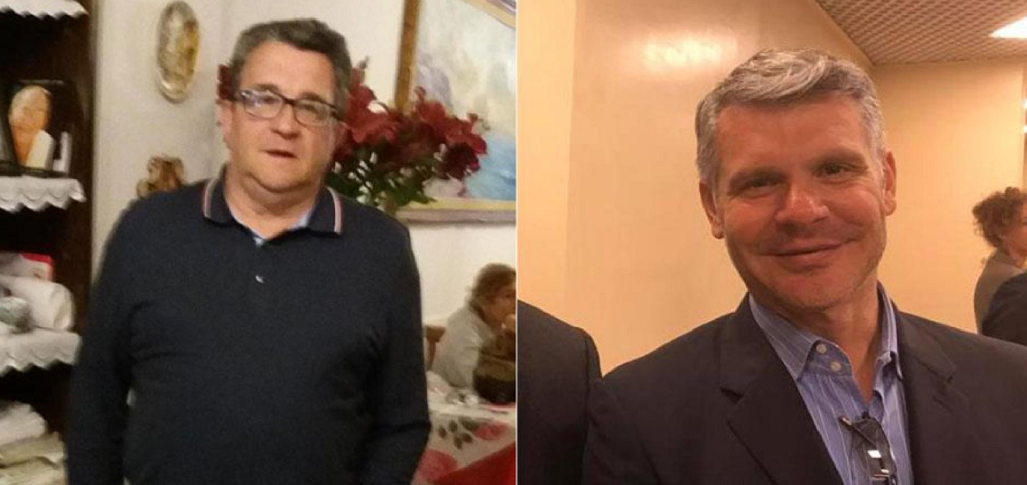 A sinistra Zenobio Sacchi e a destra l'ex sindaco Andrea Ciumei