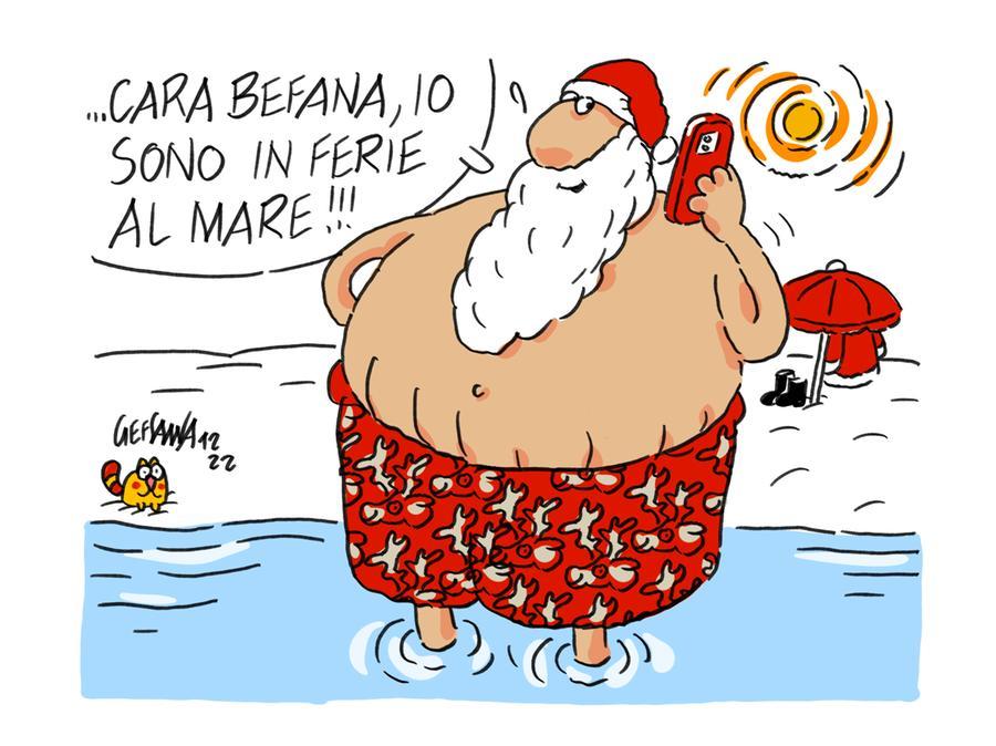 La vignetta di Gef: è Natale ma si va al mare