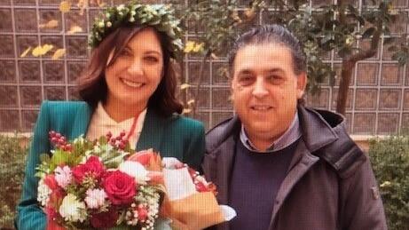 La neodottoressa Laura Giannotti con Giovanni Antonio Sechi coordinatore delle Città del Vino della Sardegna