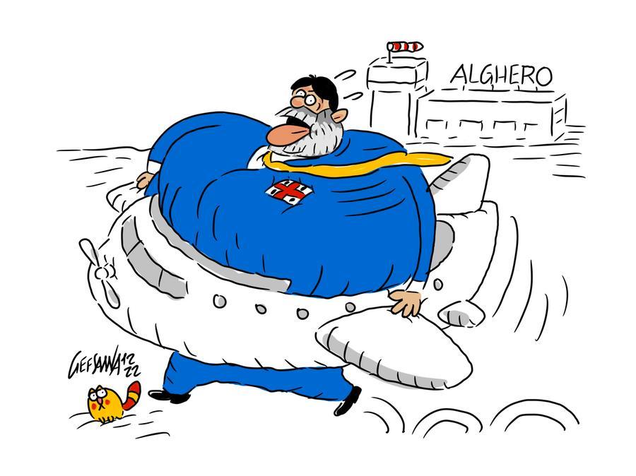 La vignetta di Gef: nessuna offerta per Alghero nella gara per i voli agevolati