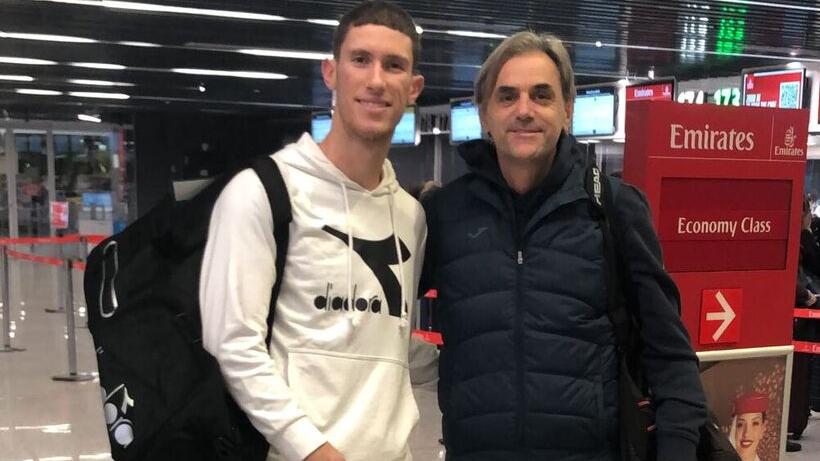 Il giovane tennista pisano pronto alla partenza 