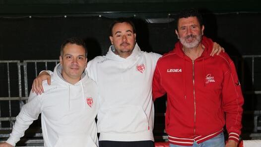 Gli allenatori Andrea Ciolfi, Marco Santolamazza e Luca Faragli