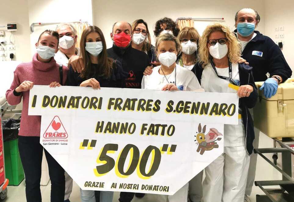 Il successo dei Fratres di S.Gennaro, donazioni di sangue quintuplicate
