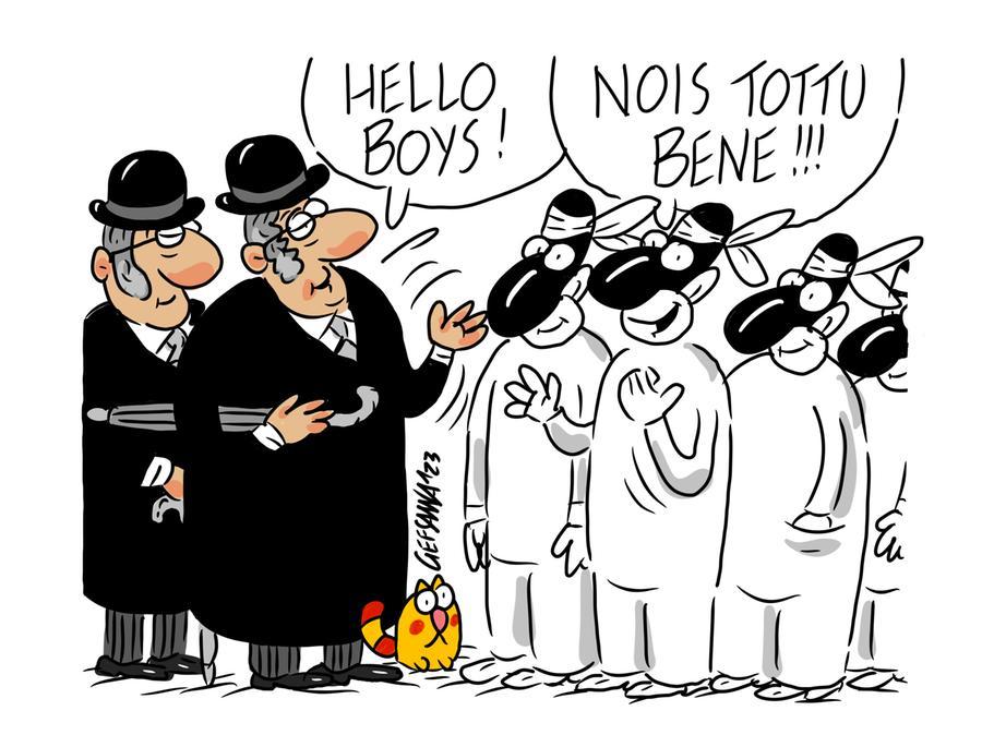 La vignetta di Gef: grazie agli emigrati il sardo acquista appeal internazionale