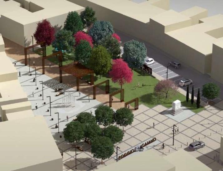 ll rendering che mostra il nuovo assetto pensato per la piazza XX Settembre