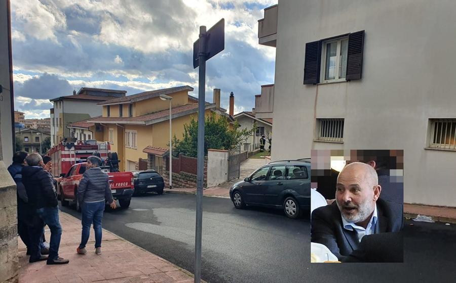 
	La via dove &egrave; avvenuto il tragico rogo e, nel riquadro, la vittima Gino Mazzette

