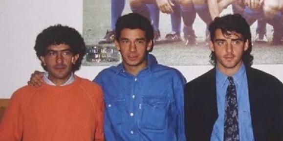 Matteoli, Vialli e Mancini durante un raduno della nazionale