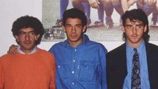 Matteoli, Vialli e Mancini durante un raduno della nazionale