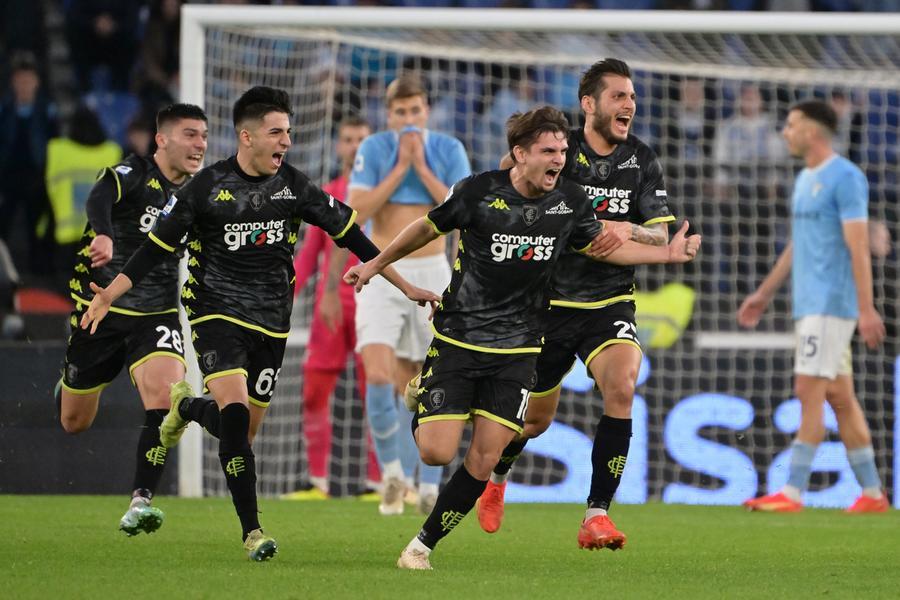 
	L'esultanza di Razvan Marin dopo il gol del 2-2 all'Olimpico


