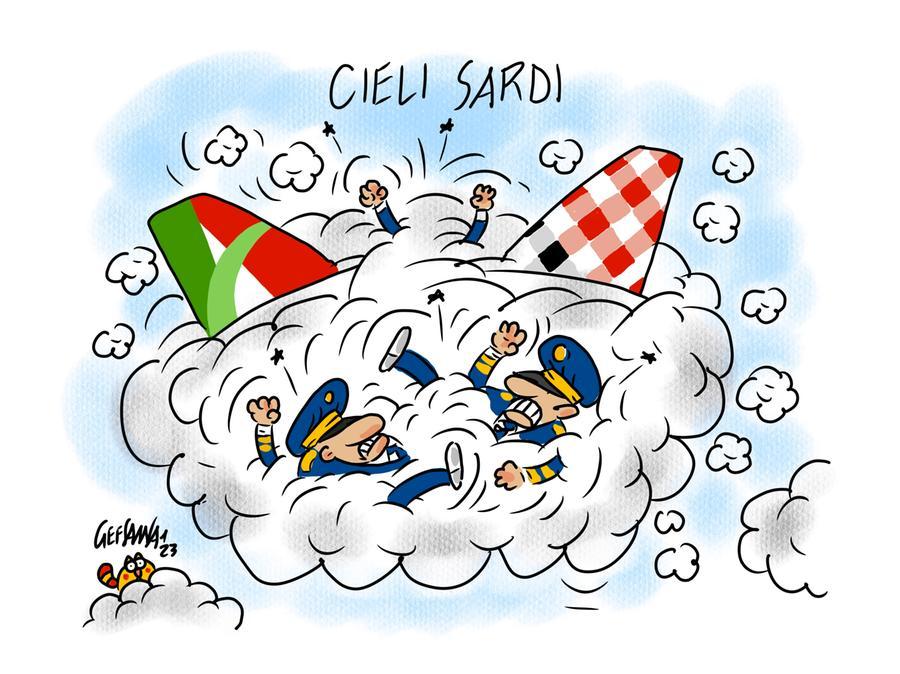 La vignetta di Gef: settimana chiave per lo scontro sulla continuità dei voli