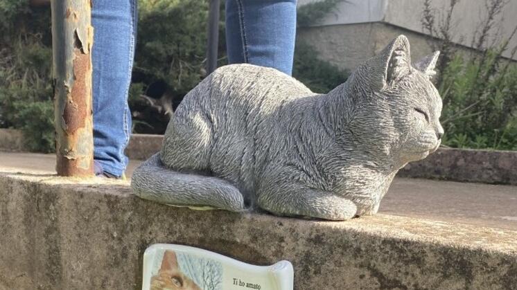 Li Punti, per Big il gattone del quartiere una statua nel giardino che amava