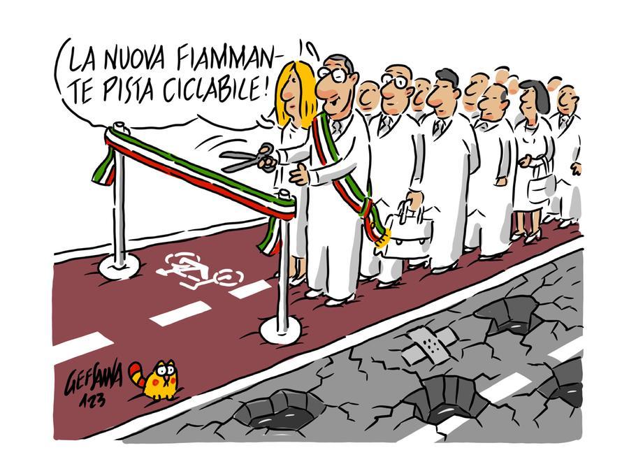 La vignetta di Gef, a Sassari altri otto chilometri di pista ciclabile