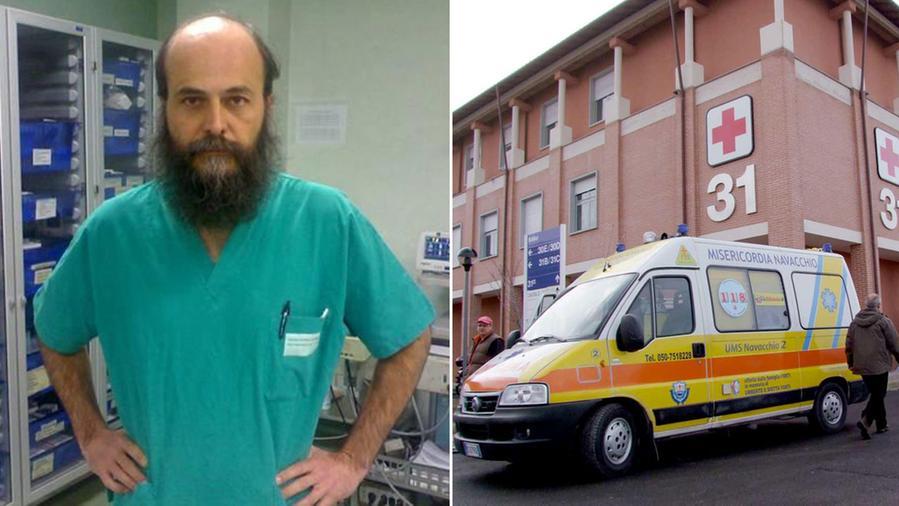 ll dottor Malacarne e un’ambulanza vicino all’ingresso del pronto soccorso (Muzzi)
