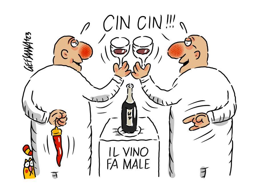 La vignetta di Gef: in Sardegna tutti contro l’etichetta sul vino