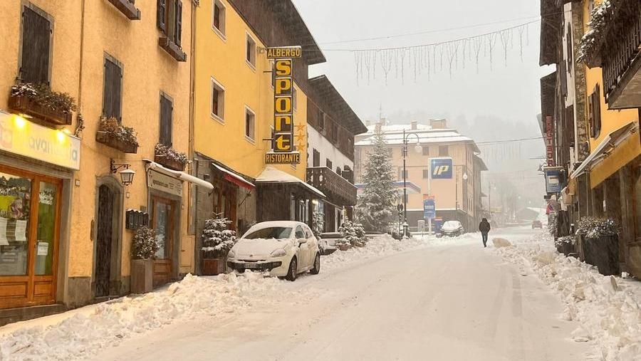 Abetone sotto la fitta nevicata (foto Meteo Nord Ovest Toscana)