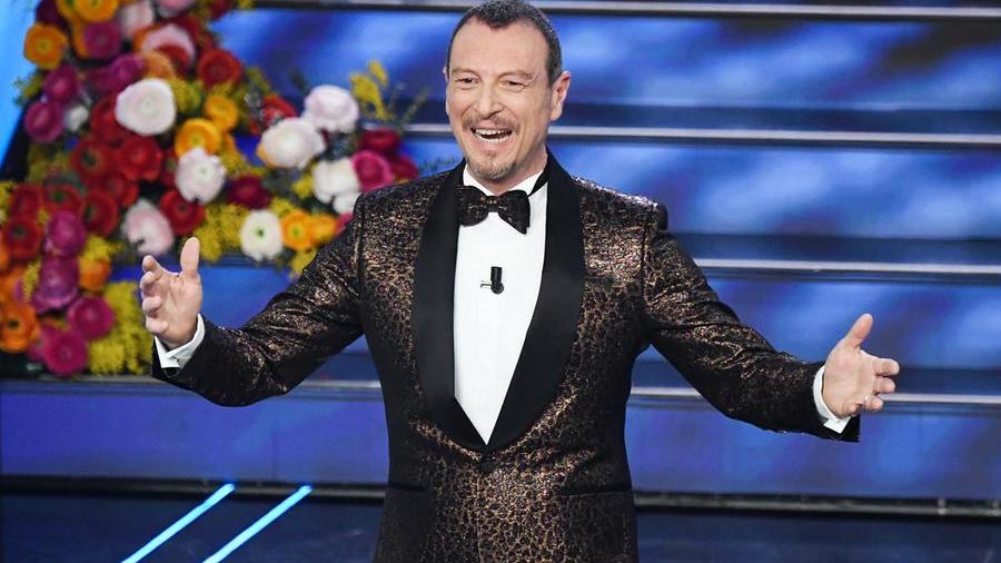 Italian Sanremo Festival artistic director Amadeus on stage at the Ariston theatre during the 70th Sanremo Italian Song Festival, Sanremo, Italy, 06 February 2020. The festival runs from 04 to 08 February. ANSA/ETTORE FERRARI