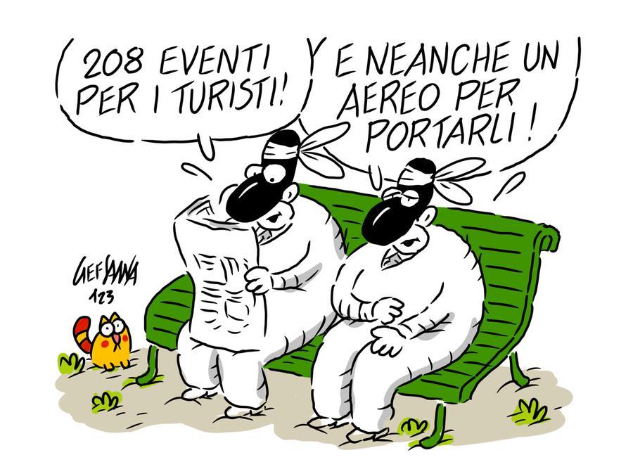 La vignetta di Gef: tanti eventi ma resta il problema trasporti